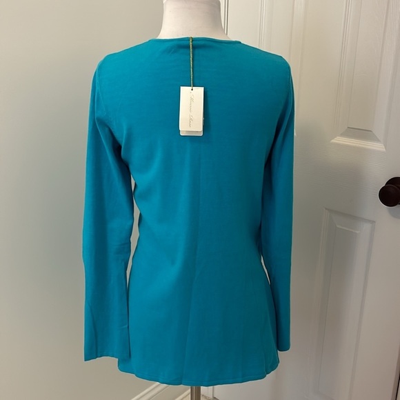 Minnie Rose Turquoise Open Cardigan Sweater - Picture 2 of 9